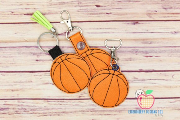 Basketball Heart ITH Snaptab Keyfob
