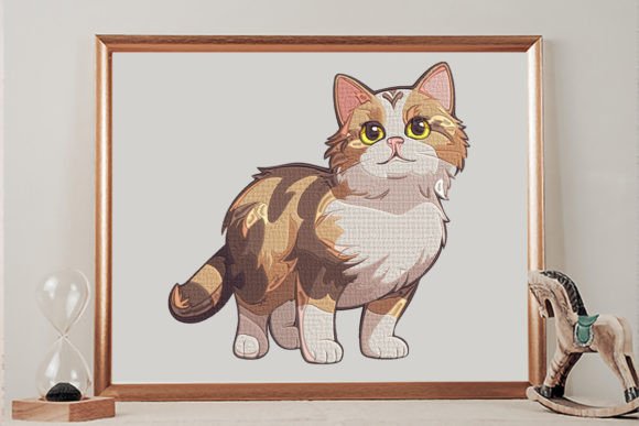 British Long-haired Cat Embroidery Design