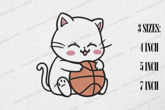 Cute Cat Loves Basketball