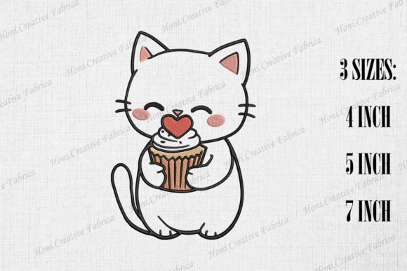Cute Cat Loves Cupcake