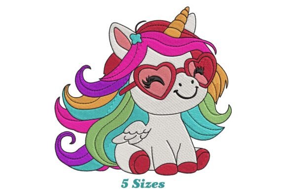 Funny Unicorn Embroidery Design