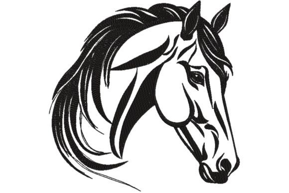 Horse Head Portrait Embroidery Design