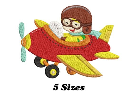 Plane Pilot Embroidery Design