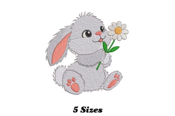 Rabbit with Daisy Flower