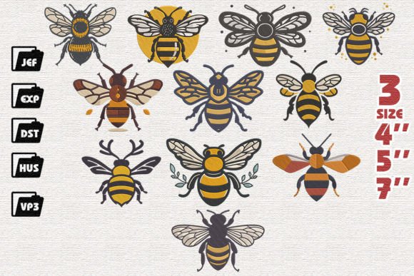 Set of 11 Cartoon Bees