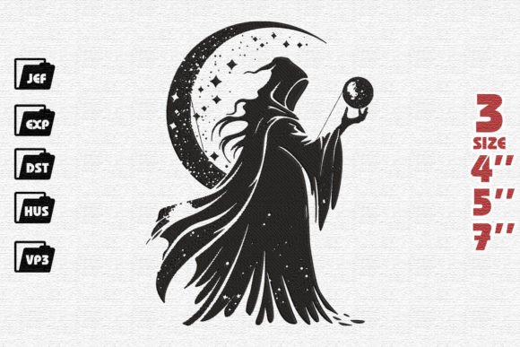 Witch Silhouette: A Craft Fair-Ready Embroidery Design
